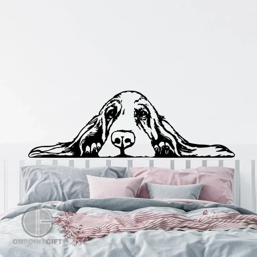 Adorable Cartoon Basset Hound Wall Sticker Charming Decor for Any Room