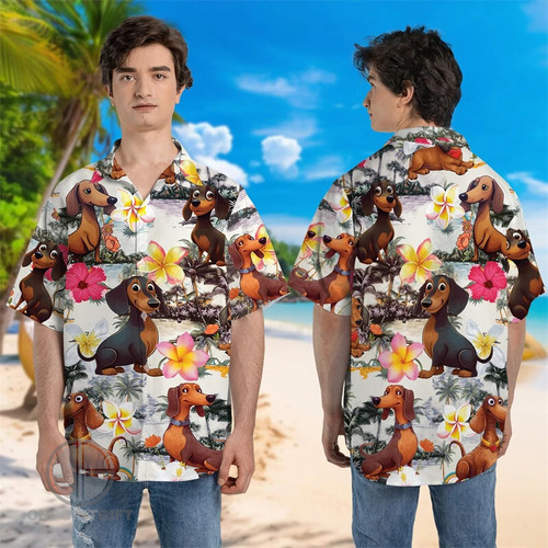 Dachshund Beach Shirt: 3D Print, Summer Vibes