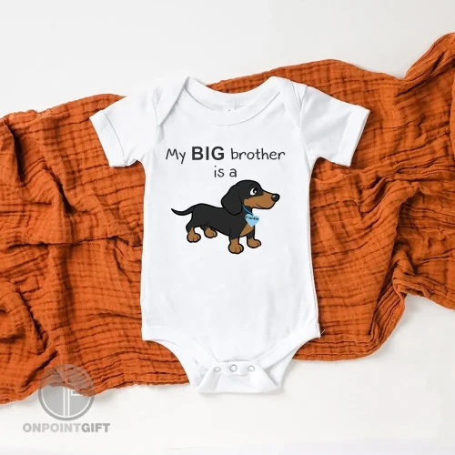 Funny Dachshund Print Baby Romper - Cute Sibling Shirt for Newborns