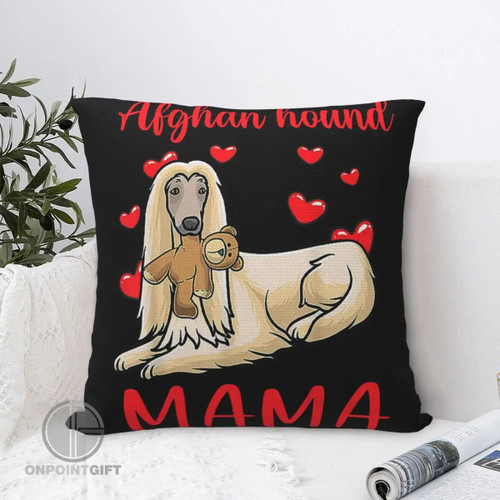 Afghan Hound Mama Square Pillowcase Decorative Comfort Throw Pillow
