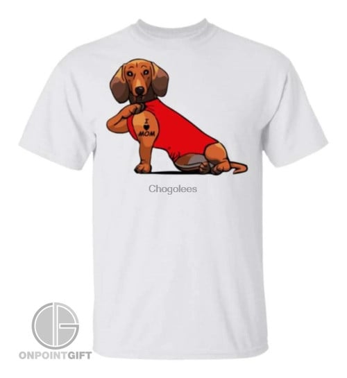 I Love Mom Dachshund Tattoos T-Shirt Perfect Mother's Day Gift