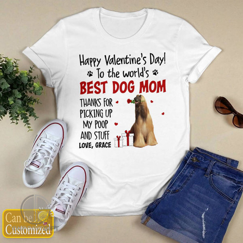 Happy Valentine's Day Thank For Picking Up My Poop, Valentine Shirt, Best Dog Mom, Custom Shirt, Gift For Dog Lovers