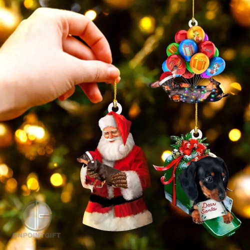 Xmas Sled Dachshund Series Sled Dog Pendant Decor for a Merry Christmas Holiday Tree