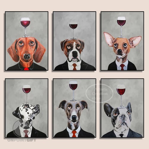 Dog Party Canvas - Chihuahua, Dachshund, Dalmatian Art