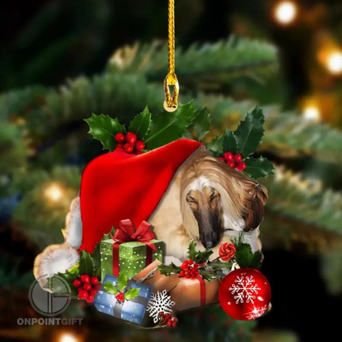 Cute Afghan Hound Christmas Tree Ornaments for Car, Backpack, and Decor - Unique New Year 2024 Gift