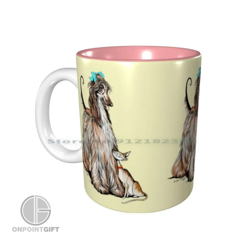 Afghan Hound Ceramic Mug Sighthound Dog Coffee Cup for Pet Lovers