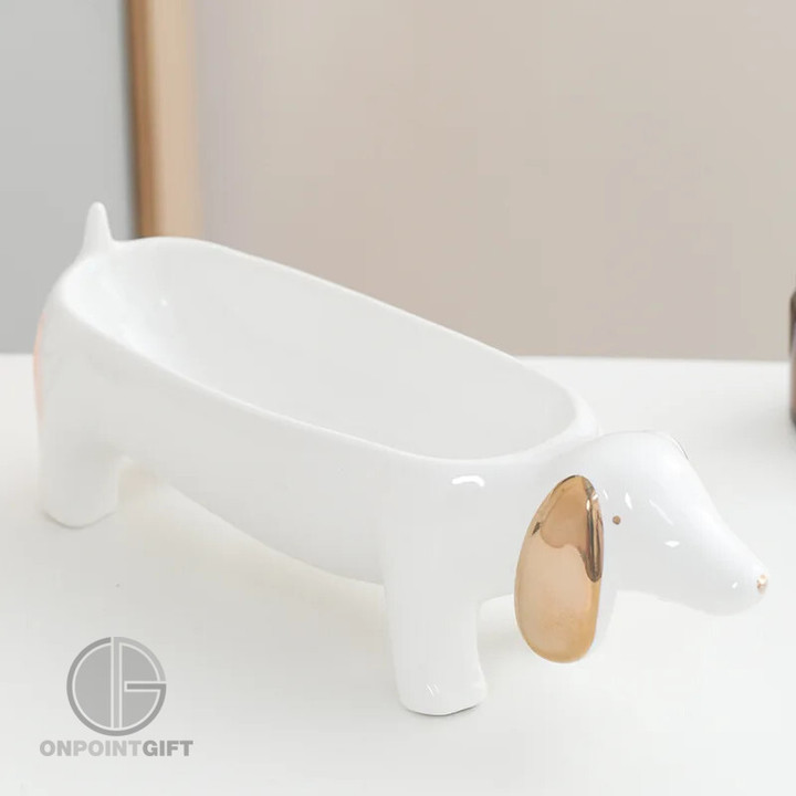 golden-dachshund-ceramic-tray-charming-kitchen-accessories-for-snacks-and-candy
