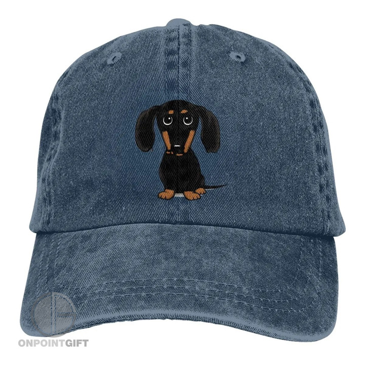 Elevate your style with our adorable Cute Black and Tan Dachshund Women's Sun Visor Dad Hat. This charming hat features a delightful black and tan smooth-coated Dachshund design, perfect for dog lovers and fashion enthusiasts alike. Whether you're out for a walk, lounging by the pool, or simply running errands, this sun visor baseball cap offers both sun protection and a touch of whimsy. Crafted with high-quality materials, our hat provides comfort and durability, ensuring it will be a staple in your wardrobe for seasons to come. Its adjustable strap ensures a secure fit for any head size, and the pre-curved visor adds a sporty and trendy touch. Express your love for Dachshunds and stay fashionable with this Animal Peaked Cap. Whether you're gifting it to a friend or treating yourself, this hat is the perfect addition to any outfit. Embrace the charm of the Dachshund and order yours today!