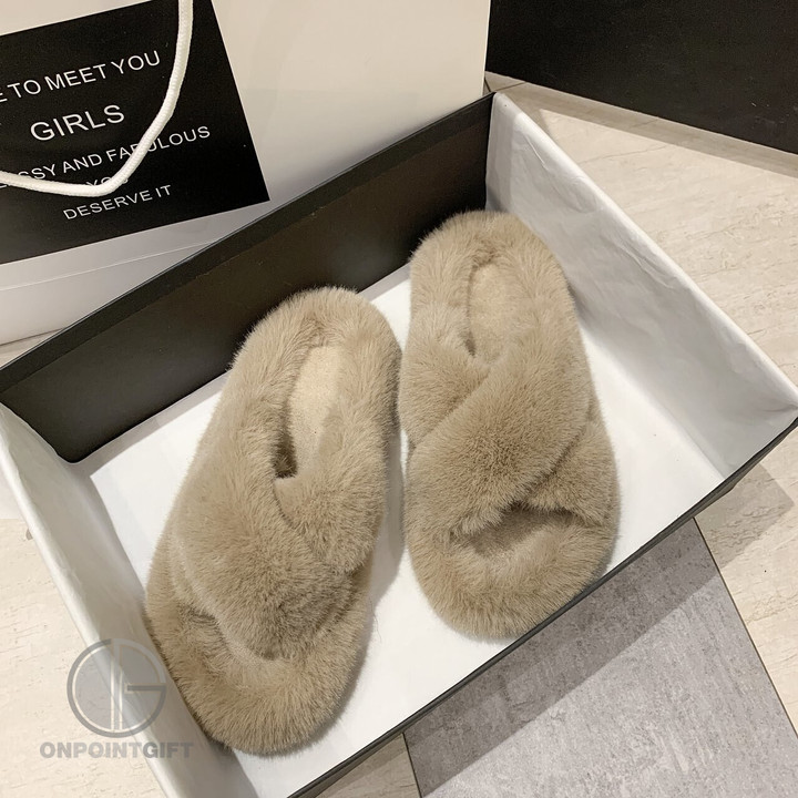 Women's Most Comfortable Outdoor Warm Fluffy Winter Slippers In Fashion