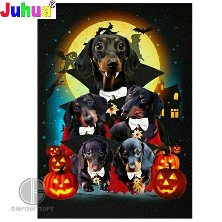 Transform your crafting into a delightful Halloween masterpiece with our Cute Dachshund Halloween Pumpkin Lantern Diamond Painting Kit. This kit combines the charm of a Dachshund and the whimsy of a pumpkin lantern, making it the perfect project for any animal lover and Halloween enthusiast. Experience the satisfaction of bringing a mosaic-like image to life with precision-placed rhinestones in both square and round diamonds. Crafted with meticulous attention to detail, this kit allows you to create a stunning piece of art that captures the essence of Halloween and the cuteness of Dachshunds. Whether you're an experienced diamond painter or trying it for the first time, this kit offers a relaxing and rewarding creative experience. Unleash your artistic skills and add a touch of holiday spirit to your home decor. Get ready for hours of enjoyment and a one-of-a-kind decorative piece that celebrates the magic of Halloween.