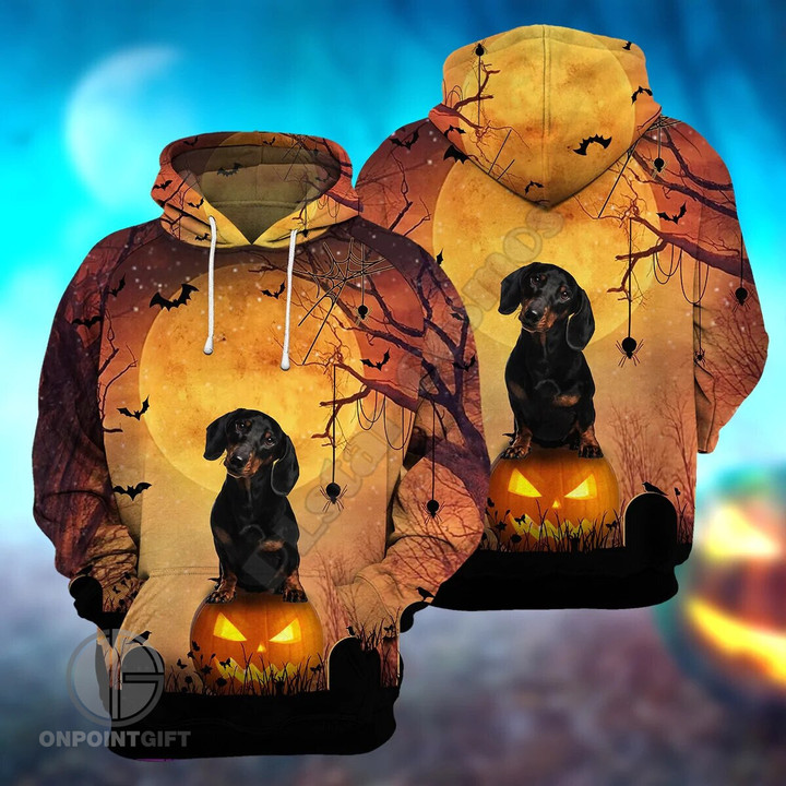 Elevate your Halloween style with our Dachshund-themed 3D Hoodies, perfect for both men and women. These spooky streetwear hoodies feature intricate 3D designs that bring a touch of Halloween magic to your wardrobe. Embrace the spirit of the season while showcasing your love for Dachshunds. Stay cozy and stylish all October long with these unique and eye-catching hoodies.