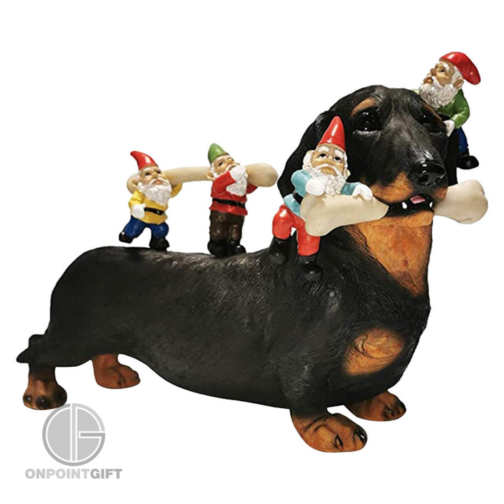 Enhance your decor with our enchanting Dwarf Dachshund Dog Statue. This meticulously crafted piece captures the charm of the Dachshund breed in a unique and artistic form. Whether as a decorative accent for your garden, home, or office, this statue adds a touch of canine elegance to your space. Made with attention to detail and quality, it's a must-have for Dachshund lovers and those seeking distinctive decor. Welcome the spirit of the Dachshund into your surroundings with this delightful statue.