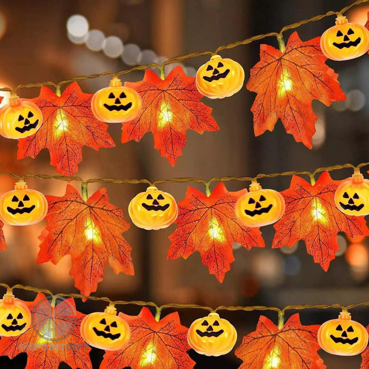 Elevate your festive holiday decor with our Autumn Maple Leaves & Pumpkin Garland featuring LED String Lights. This delightful decoration is the perfect addition to your Christmas, Thanksgiving, and Halloween celebrations. Adorn your home with the warm and inviting colors of autumn, and let the soft glow of the LED string lights create a cozy ambiance. Whether you're decorating for a party or simply adding a touch of seasonal charm to your home, this garland is a versatile and captivating choice. Embrace the spirit of the season with this beautiful and whimsical holiday decor.