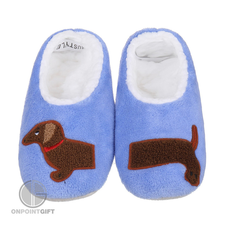 Indulge in luxurious winter comfort with our Women's Fuzzy Dachshund Slipper Socks. These super soft, fleece-lined slipper socks are designed for warmth and coziness. The cute Dachshund design adds a touch of charm to your indoor relaxation. With non-slip soles, these socks provide both comfort and safety for a perfect winter season companion.