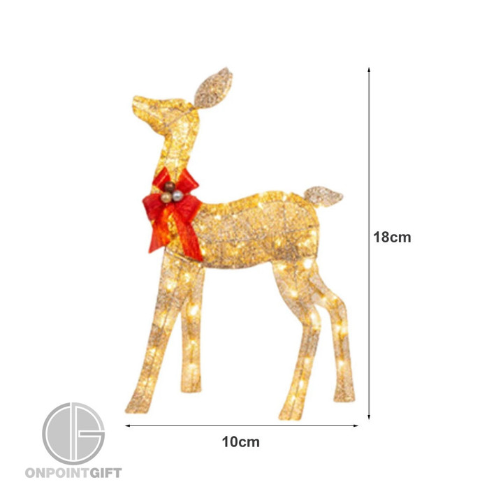 Illuminate your home with the magic of the season using our 2024 Christmas Elk Deer with Glowing Lights. This charming holiday decoration is the perfect addition to your festive decor. The glowing reindeer adds a warm and welcoming touch to your indoor or outdoor space, creating a merry atmosphere for all to enjoy. Embrace the holiday spirit and make your home shine with this delightful reindeer ornament. Whether it's displayed indoors or in your yard, it's sure to be a highlight of your Christmas and New Year celebrations.