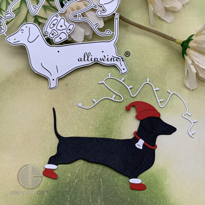 dachshund-christmas-hat-metal-dies-diy-scrapbooking-card-crafts-embossing