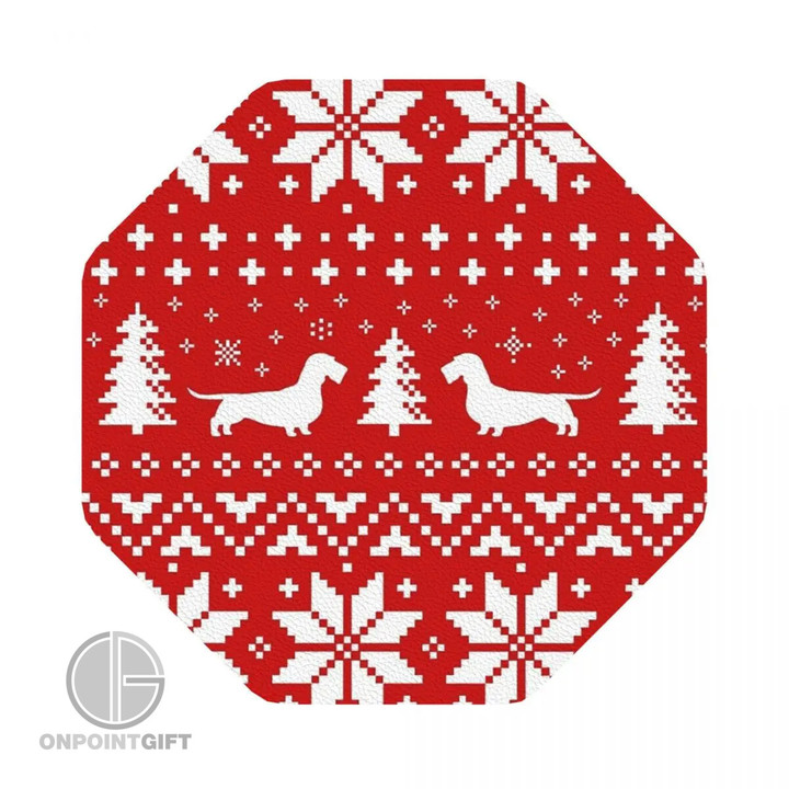 dachshund-dog-silhouettes-christmas-holiday-coffee-table-mats-set-of-4