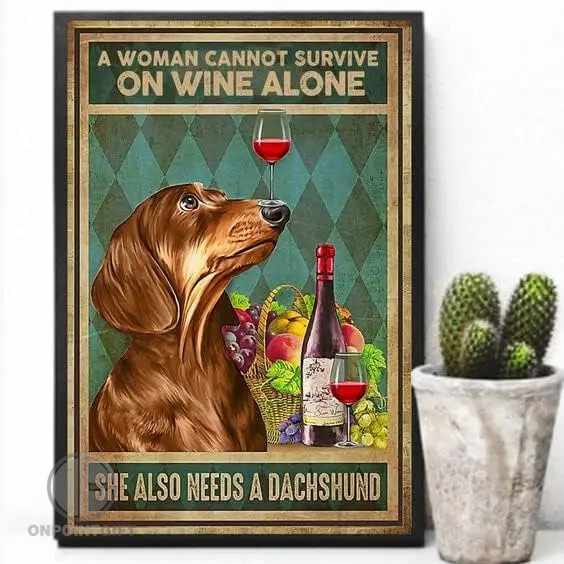 wine-and-dachshund-vintage-kitchen-wall-decor-metal-sign