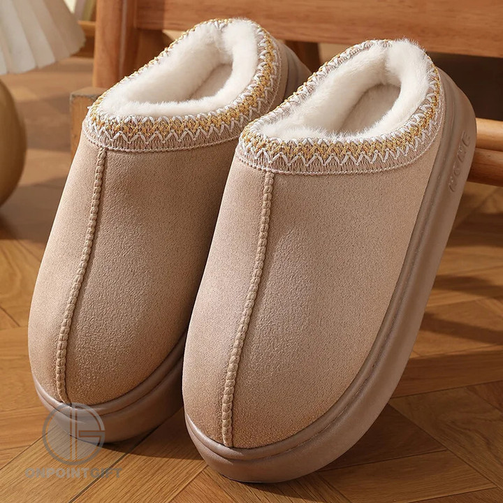 Fluffy Platform Winter Slippers for Women – Warm & Non Slip Unisex Home Slippers