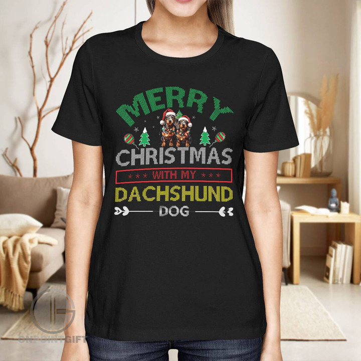 Merry Christmas With My Dachshund Dog Shirt
