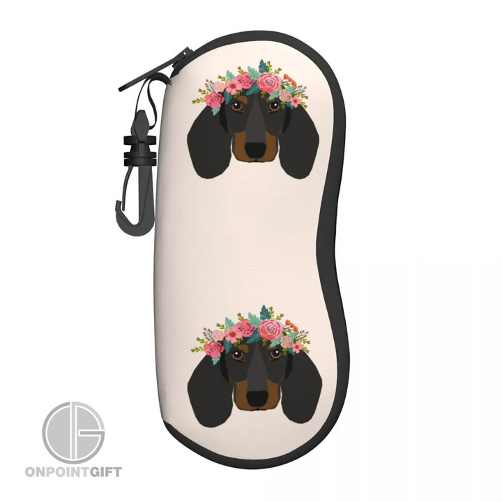 Elevate your eyewear storage with our Dachshund Puppy Dog Valentine Heart Glasses Case. This charming and custom eyewear organizer is not only a practical solution but also a delightful fashion statement. Designed for animal lovers, it features an adorable Dachshund puppy and a heart motif, adding a touch of love to your daily routine. Safeguard your glasses or sunglasses in style with this convenient case. Customized for a personal touch, it's the perfect accessory for keeping your eyewear safe and secure, all while showcasing your affection for Dachshunds. Stay organized with flair, thanks to this unique glasses case.