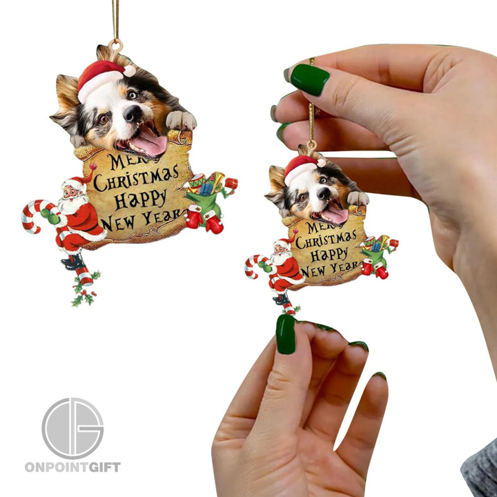 Christmas Decoration Dog Ornament Ornaments Gift Dog Print Ornament Christmas Tree Home Decor Swing Animal Car Mirror Hanging