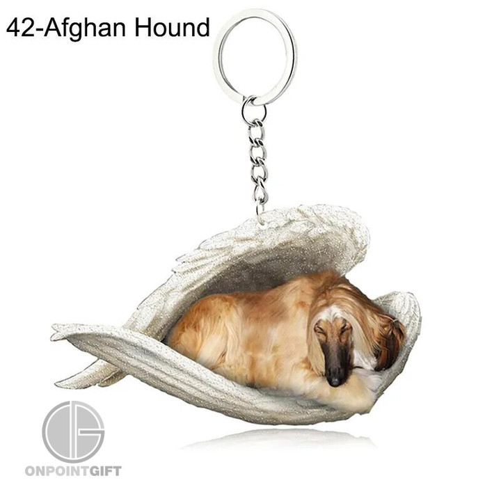 afghan-hound-sleeping-angel-pendant-bag-car-keychain