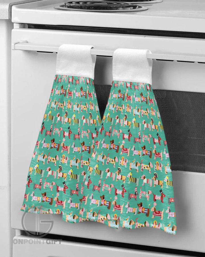 puppy-dachshund-hand-towel-quickdry-soft-microfiber-for-kitchen-use