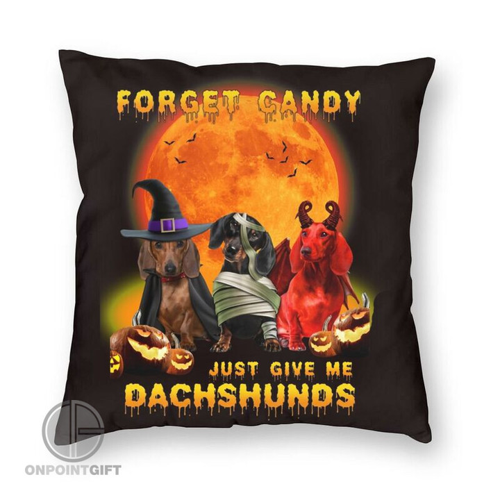 Elevate your home decor with our Dachshund Halloween Pillow Case. This modern cushion cover is designed to add a touch of whimsy to your sofa, featuring an adorable Dachshund in a Halloween-themed design. With its square shape, it perfectly complements your living space, adding a contemporary and cozy vibe to any room. Crafted with high-quality materials, this pillowcase is not only a stylish addition but also functional, providing comfort and support for your relaxation. Enjoy the unique charm of this Wiener Sausage Badger Dog-themed decoration, making it a delightful choice for Halloween or year-round decor. Upgrade your home's ambiance with this fun and trendy accessory.
