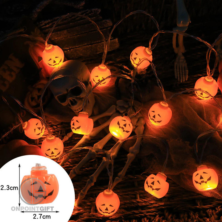 Elevate your Halloween decor for the spookiest day of 2023 with our Glowing Halloween Pumpkin, Bat, and Spider Light String. These LED decorative lamps add a hauntingly delightful atmosphere to your Halloween festivities. Whether it's for trick-or-treaters or a Halloween party, these lights are the perfect choice for setting the eerie mood. Get ready to create a memorable and truly chilling experience this Halloween!