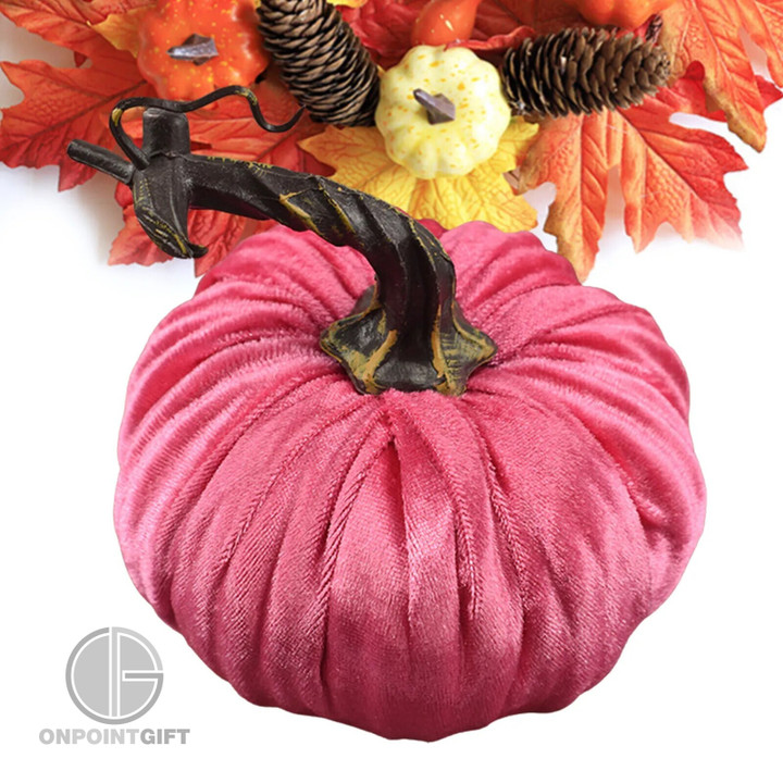 Enhance your Halloween and Thanksgiving decor with our Fake Velvet Pumpkin. These small foam pumpkins make for the perfect autumn table decorations and versatile photography props. Create a cozy and inviting ambiance with these realistic-looking pumpkins, adding a touch of elegance to your seasonal celebrations. Elevate your space with these beautiful decorations, perfect for capturing the spirit of both Halloween and Thanksgiving.