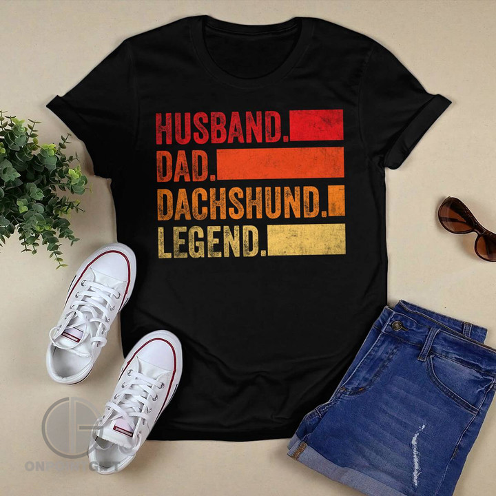 Husband Dad Dachshund Legend T-Shirt