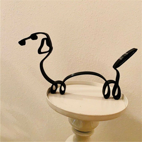 Abstract Dachshund Dog Ornament Modern Animal Sculpture Art Figurine Simple Statue Handicraft Decor