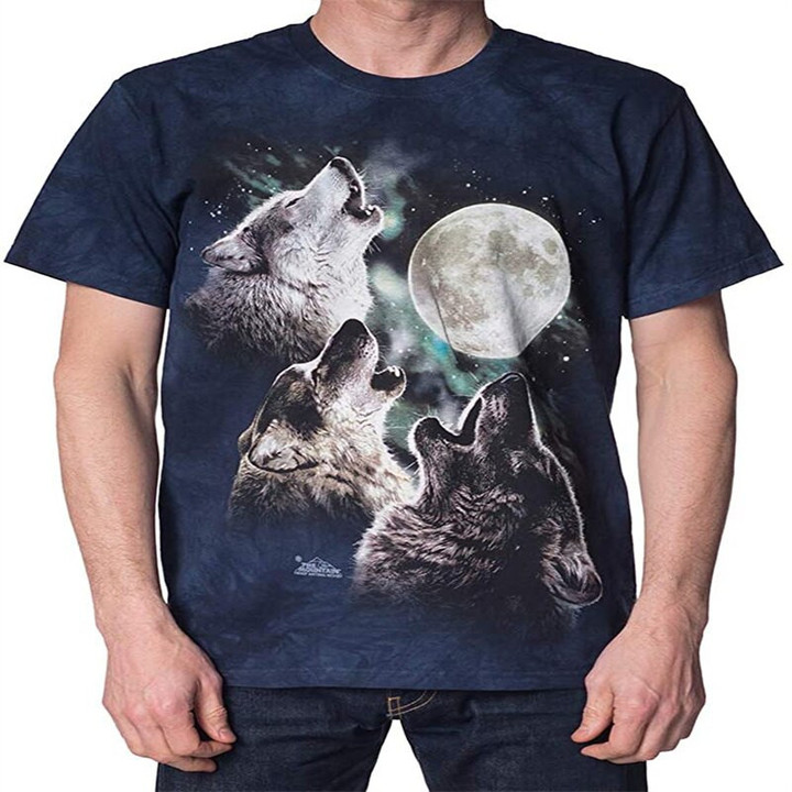3d Digital Printing Wolf T-Shirt
