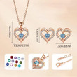 Luxury Heart Zircon Pendant Necklace Earrings Set for Women