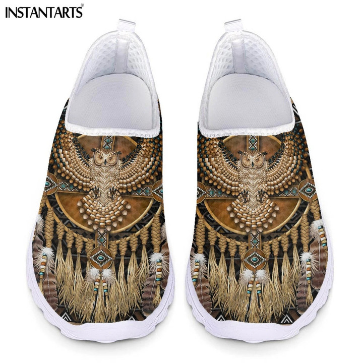 Owl Mandala Design Loafers for Women