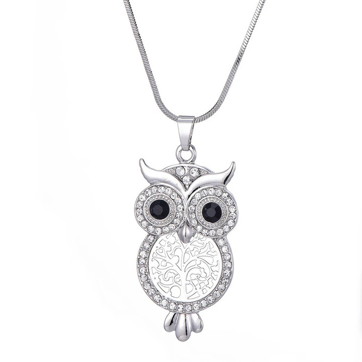 Goth Owl Tree of Life Pendant Necklace For Women's Neck Chain