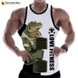 Crocodile Love Fitness 3D Tank Tops GYM T-shirt Animal Letter Print Vest Men Summer Bodybuilding Streetwear Sleeveless Tops Tees