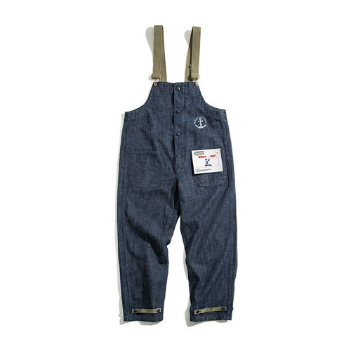 Vintage Jeans Overalls Mens Jumpsuit Cargo Work Pants Baggy Bib Contrast Stitch Denim Overalls Stitch Trousers