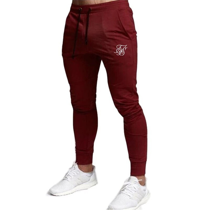 Men's Spain Sik Silk brand polyester trousers fitness casual trousers daily training fitness casual sports jogging pants