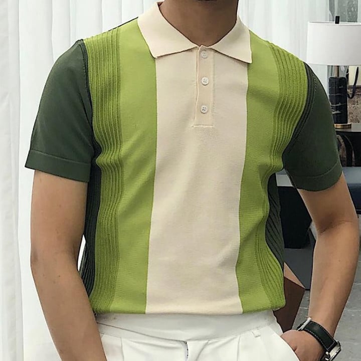 2023 Summer Mens Polo Shirt Short Sleeve Polo Business T Shirt High Quality Men's Polo Shirt Streetwear Casual Knit Shirt