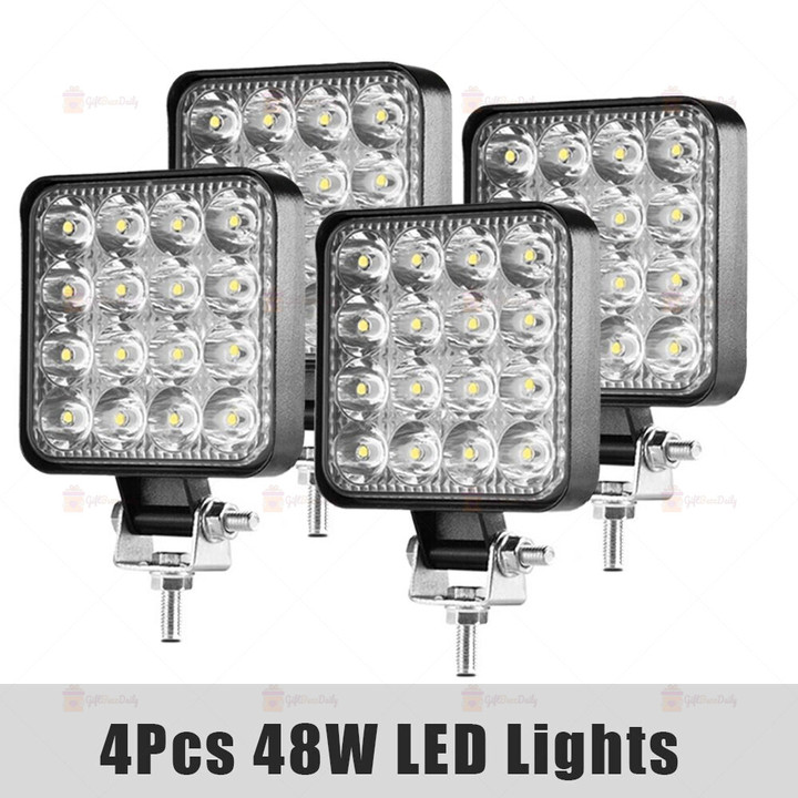 8/6/4/2Pcs Mini Led Work Light Square Spotlight 48W Car Headlight For Truck Offroad Fog Lamp 12/24V Night Drive Working Lights