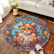 Awesome Maine Coon Cat Round Carpet