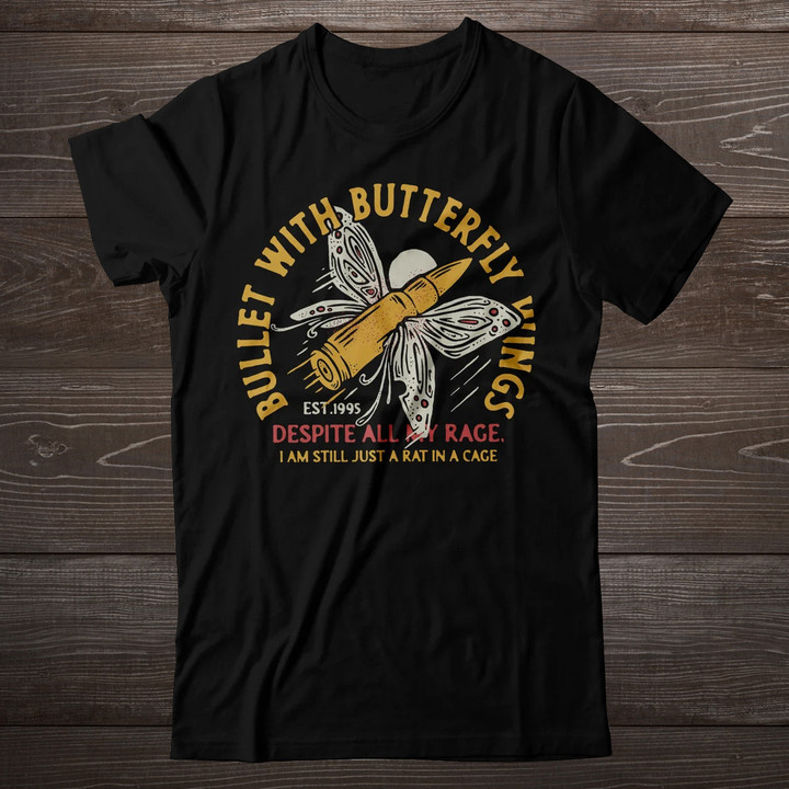 Vintage Rock Shirt Men, Bullet with Butterfly Wings T Shirt, Vintage Rock, Vintage Rock shirt, Bullet with Butterfly Wing