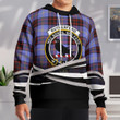 Rutherford Clan Badge Lion Tartan All Over Print Hoodie