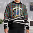 Stirling Of Cadder-present Chief Clan Badge Lion Tartan All Over Print Hoodie