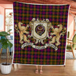 Carnegie Clan Badge Tartan Lion Crest Premium Quilt