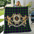 Sutherland Ii Clan Badge Tartan Lion Crest Premium Quilt