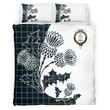 Lamont Clan Badge Thistle White Bedding Set
