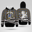 Stirling Of Cadder-present Chief Clan Badge Lion Tartan All Over Print Hoodie